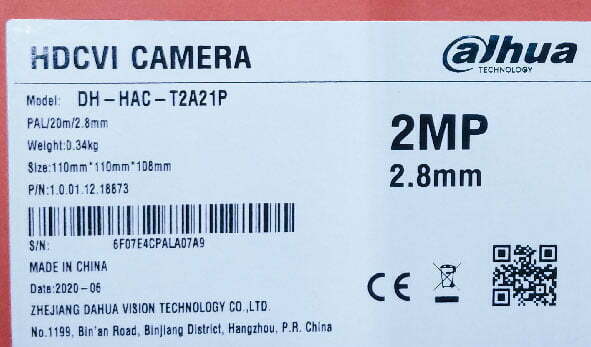 دوربین مداربسته دام داهوا مدل DH-HAC-T2A21P