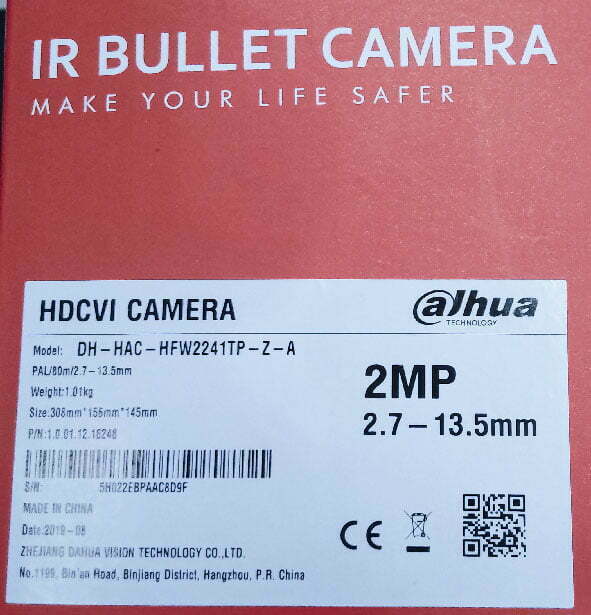 دوربین مداربسته بولت داهوا مدل -DH-HAC-HFW 2241TP-Z-A