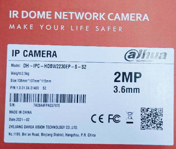 دوربین مداربسته دام داهوا مدل DH-IPC-HDBW2230EP-S-S2