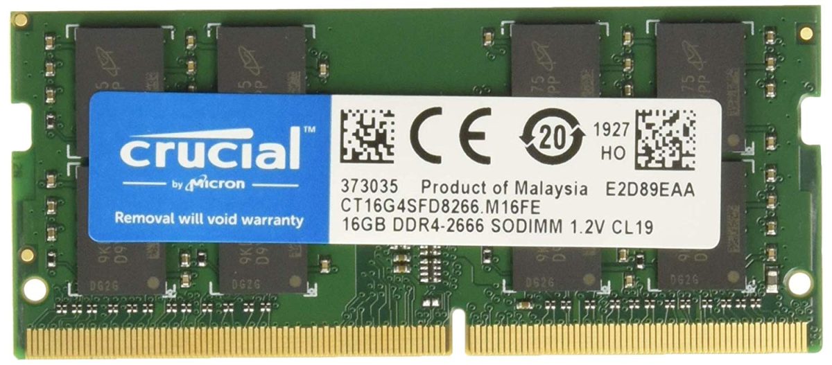 رم لبتاپ 16 گیگابایت CRUCIAL 16GB DDR4 SODIMM 2666